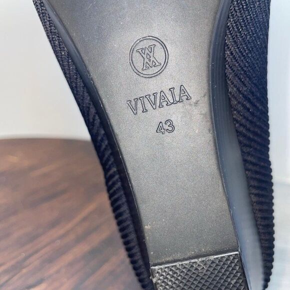 Vivaia Margot Wedge Pro Heels Womens 43 EU 11 US Black Knit Comfort Square Pumps - Picture 3 of 9